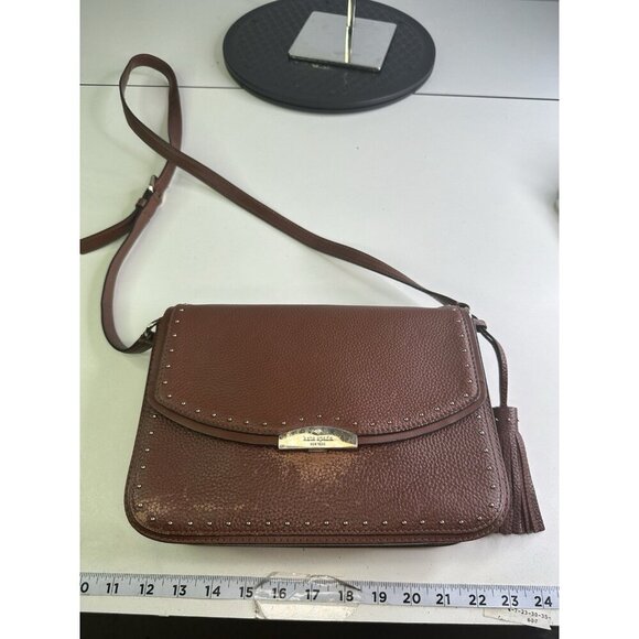 Kate Spade New York Crossbody Bag Brown Women's Pebbled Leather Pockets - Picture 5 of 10